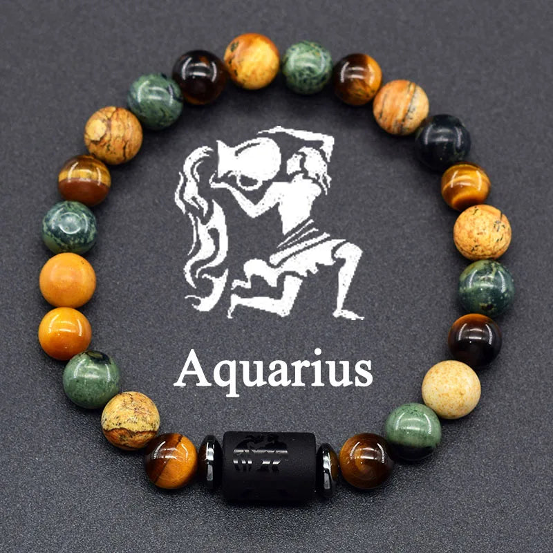 Zodiac Sign Balance & Strength Stone Bracelet