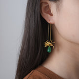 Modern Lily Flower Dangle Earrings