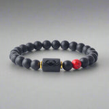 Zodiac Sign Matte Black Onyx Protection Bracelet