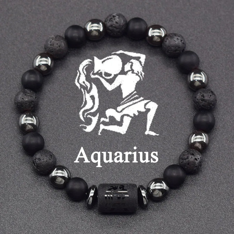 Zodiac Sign Grounded Strength Hematite Bracelet