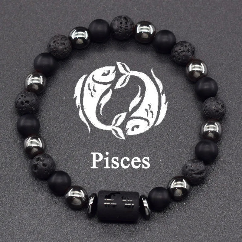 Zodiac Sign Grounded Strength Hematite Bracelet