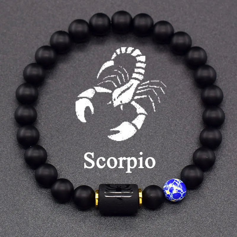 Zodiac Sign Classic Black Onyx Power Bracelet