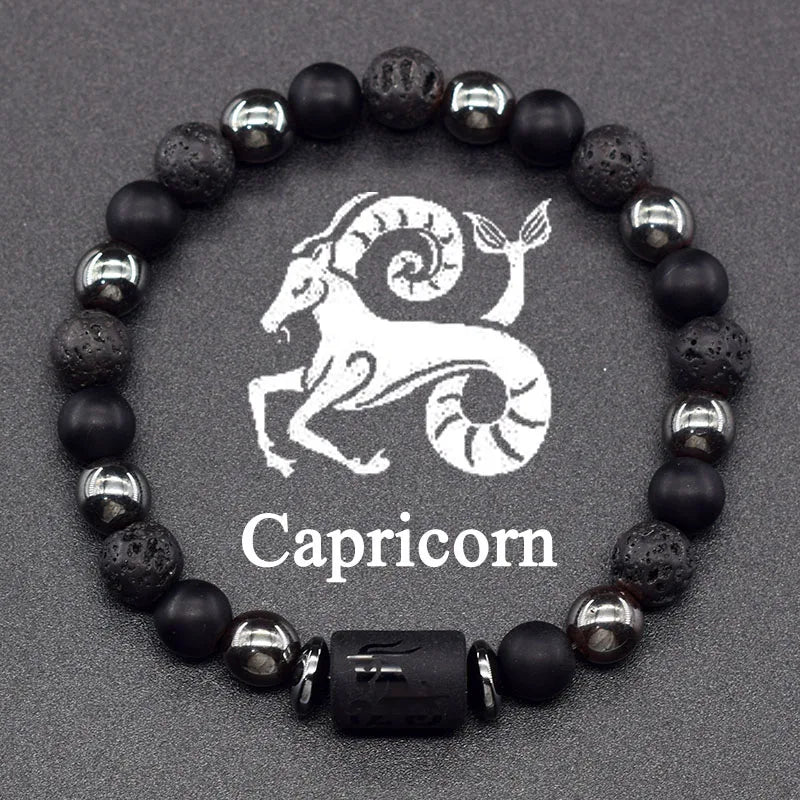 Zodiac Sign Grounded Strength Hematite Bracelet