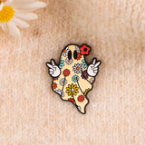 Floral Ghost Spirit Pin