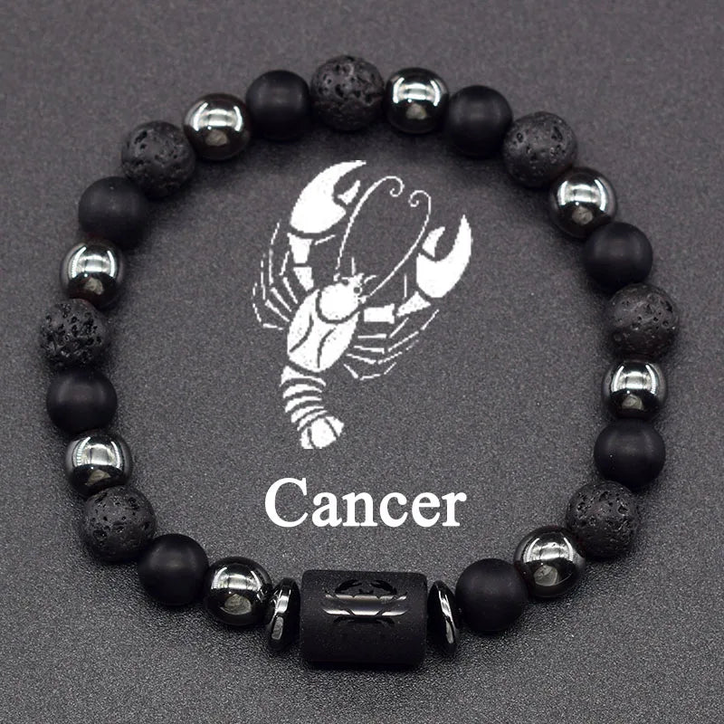 Zodiac Sign Grounded Strength Hematite Bracelet