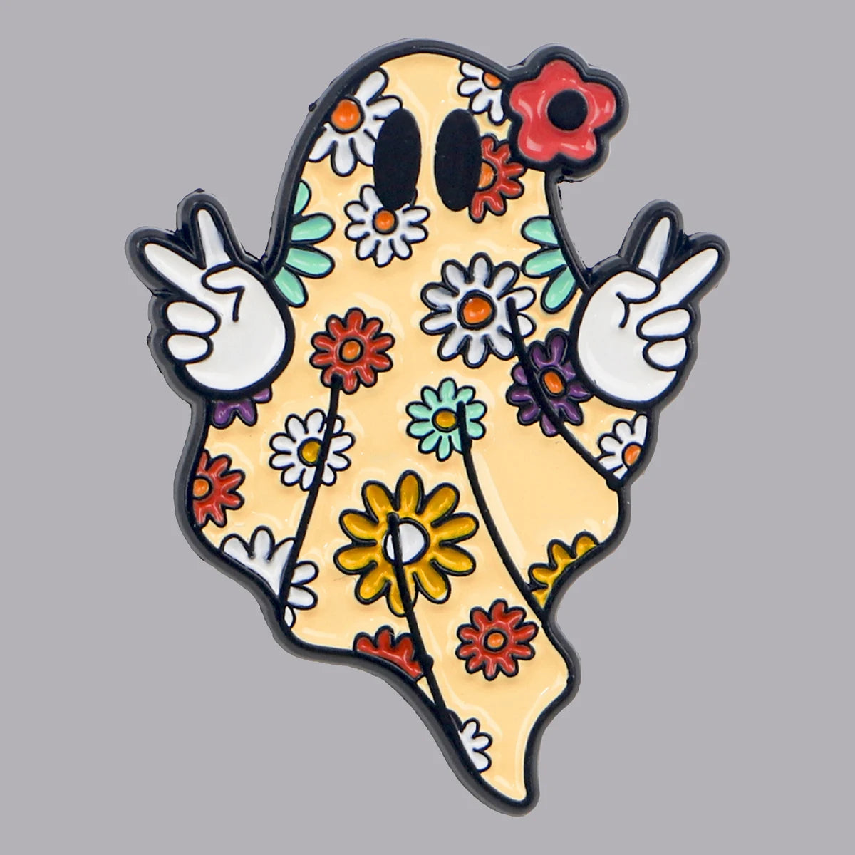 Floral Ghost Spirit Pin