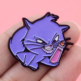 Purple Villain Cat Pin