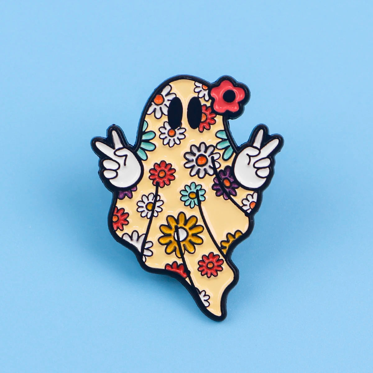 Floral Ghost Spirit Pin