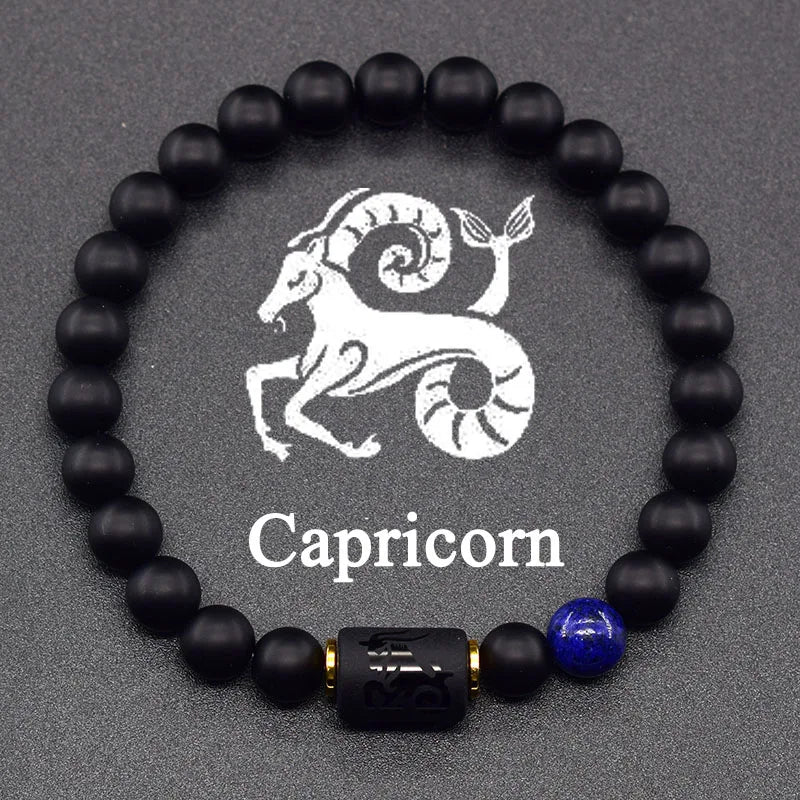 Zodiac Sign Classic Black Onyx Power Bracelet