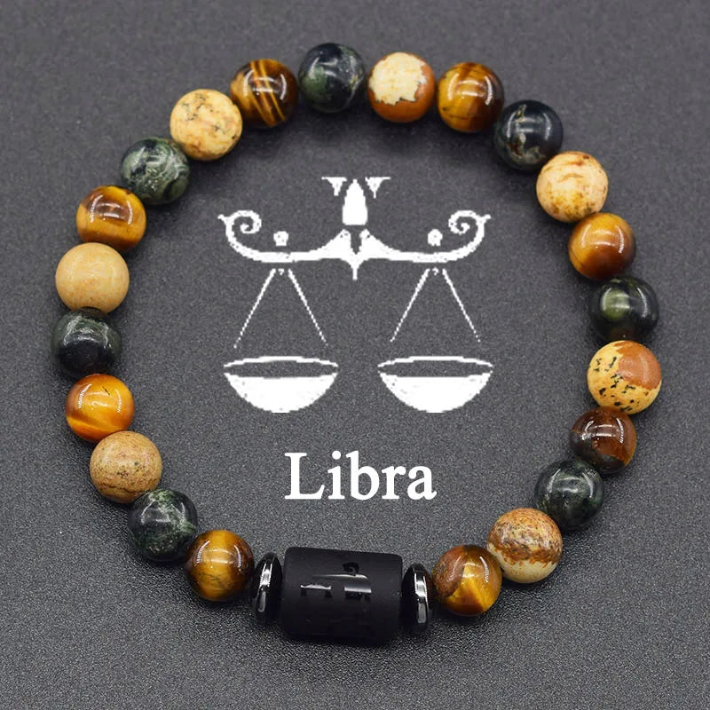 Zodiac Sign Balance & Strength Stone Bracelet