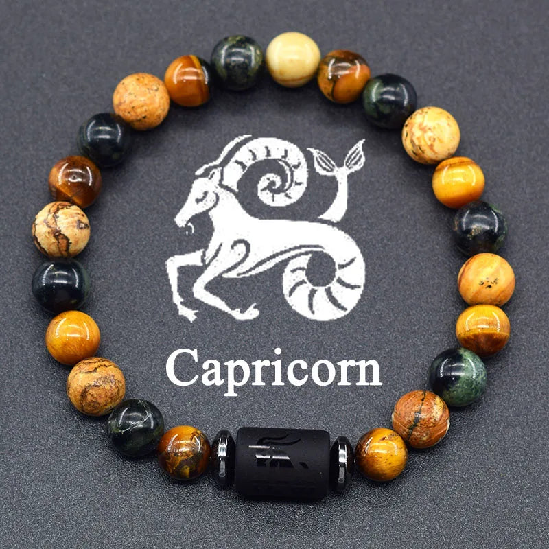 Zodiac Sign Balance & Strength Stone Bracelet