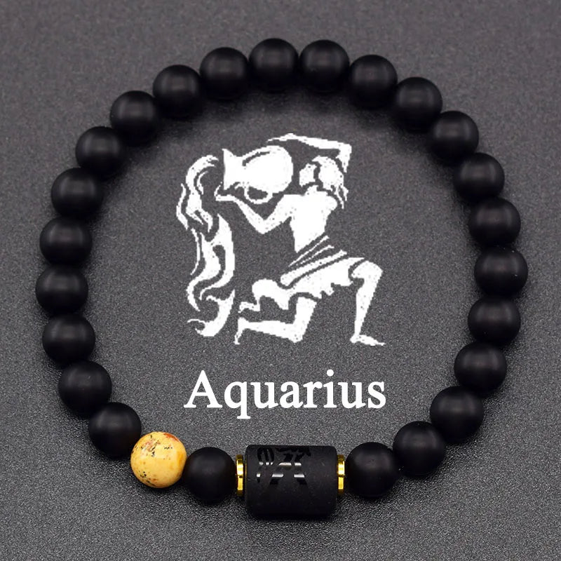 Zodiac Sign Classic Black Onyx Power Bracelet