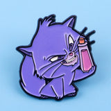 Purple Villain Cat Pin