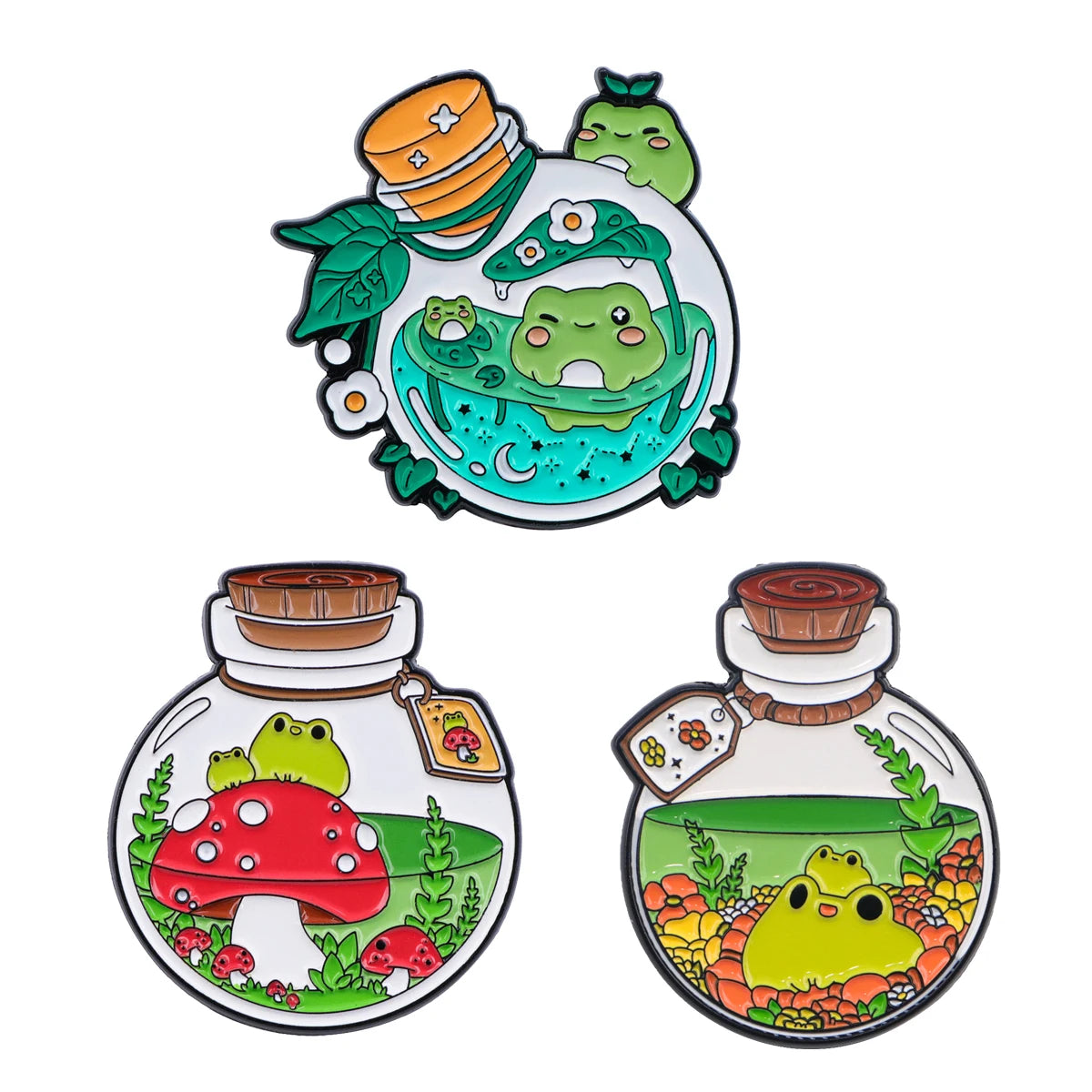 Potion Bottle Frog Pins