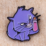 Purple Villain Cat Pin