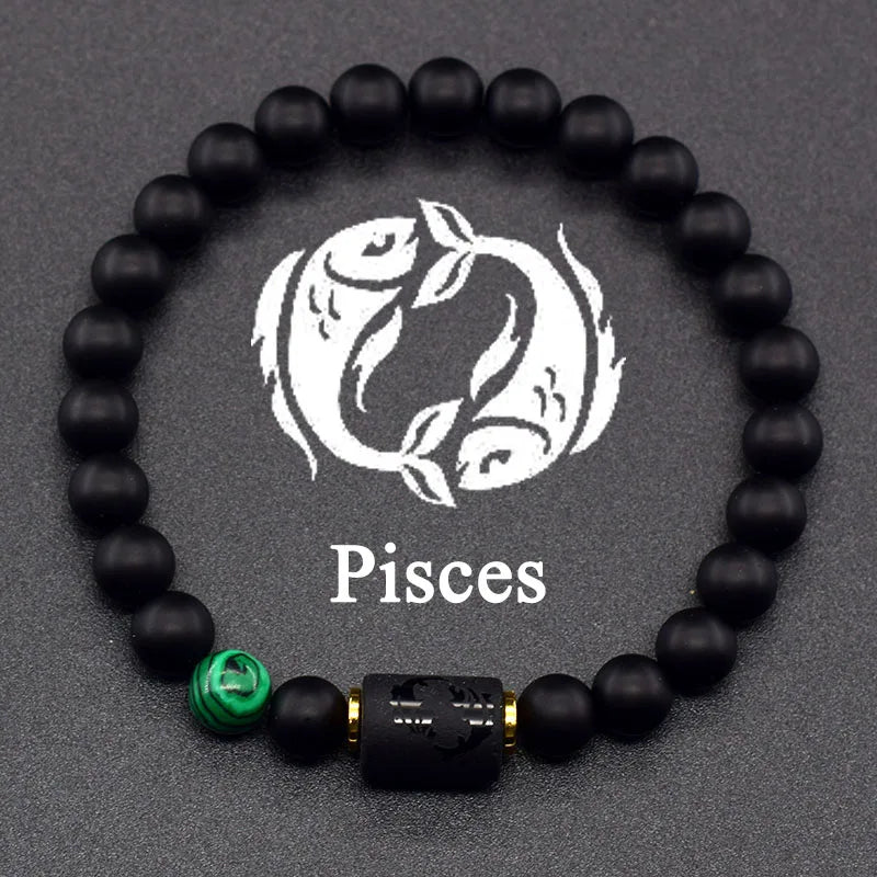 Zodiac Sign Classic Black Onyx Power Bracelet