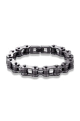 bike chain bracelet on white background