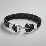 black leather bracelet