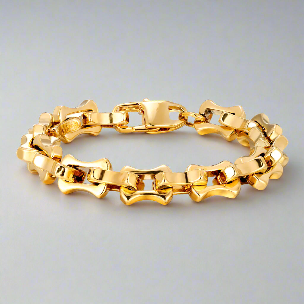 gold bike chain bracelet