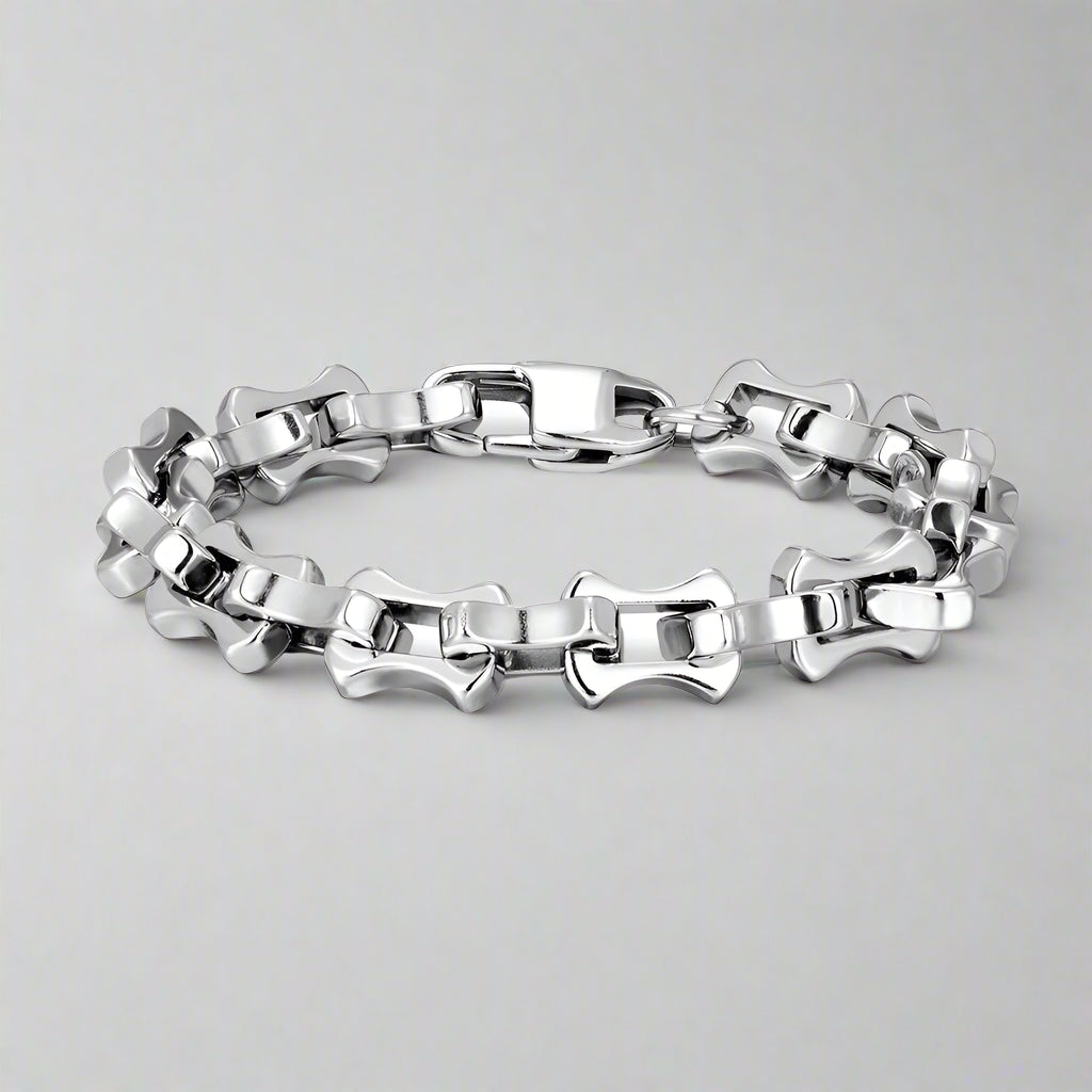 silver bike chain bracelet