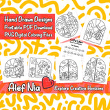 Artful Lines Coloring Pages Bundle Digital & Printable 6 Designs