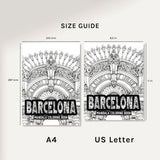 Barcelona Mandala Digital & Printable Coloring Book