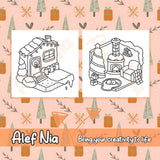 Cozy Nooks Coloring Pages Bundle Digital & Printable 6 Designs