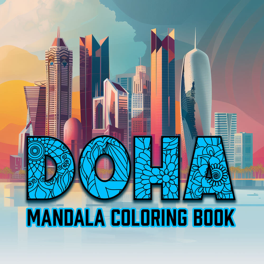 Doha Mandala Digital & Printable Coloring Book