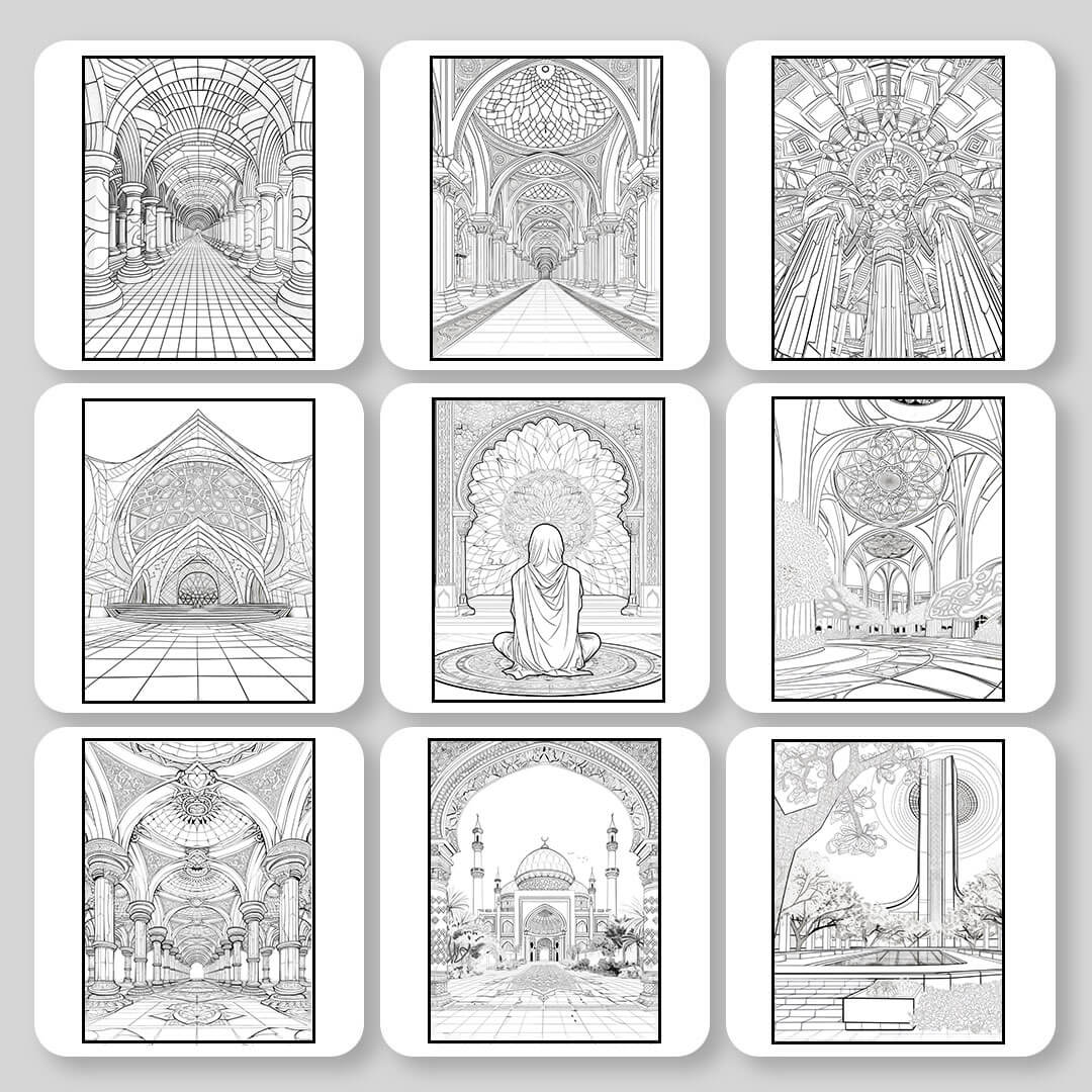 Doha Mandala Digital & Printable Coloring Book