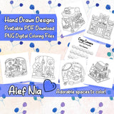 Cozy Corners Coloring Pages Bundle Digital & Printable 6 Designs