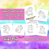 Whimsical Unicorns! Coloring Pages Bundle Digital & Printable 6 Designs