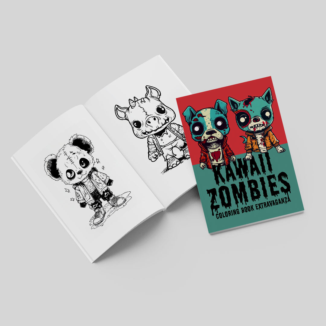 Kawaii Zombies Digital & Printable Coloring Book