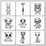 Kawaii Zombies Digital & Printable Coloring Book