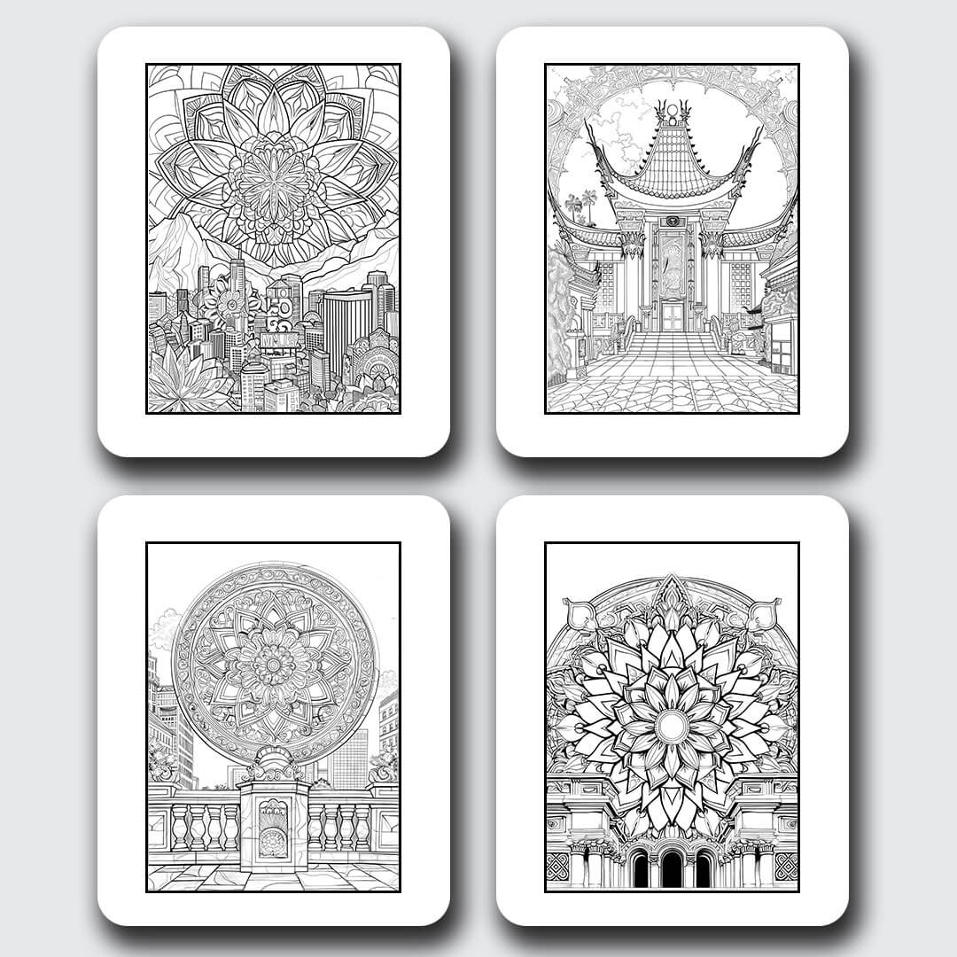 Los Angeles Mandala Digital & Printable Coloring Book