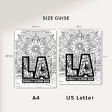 Los Angeles Mandala Digital & Printable Coloring Book