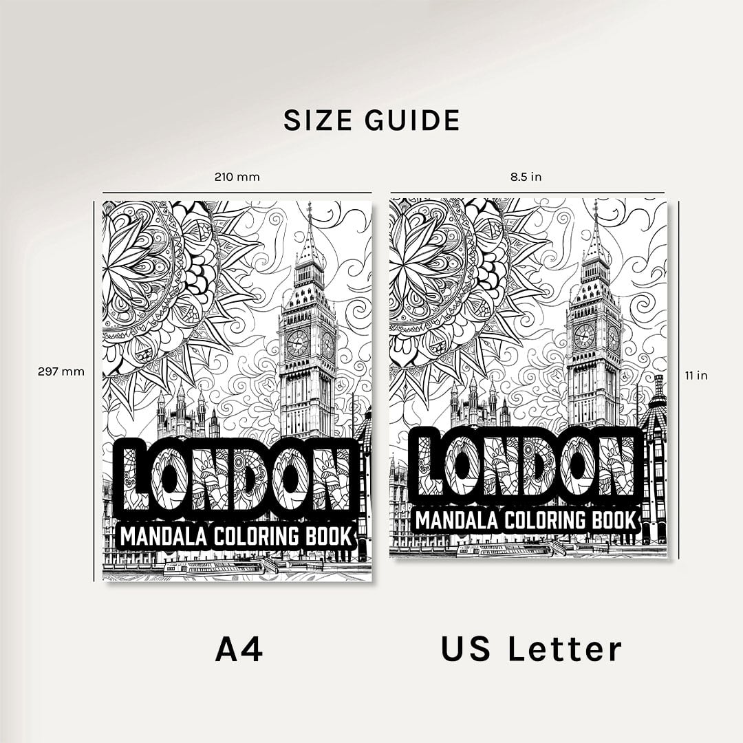 London Mandala Digital & Printable Coloring Book