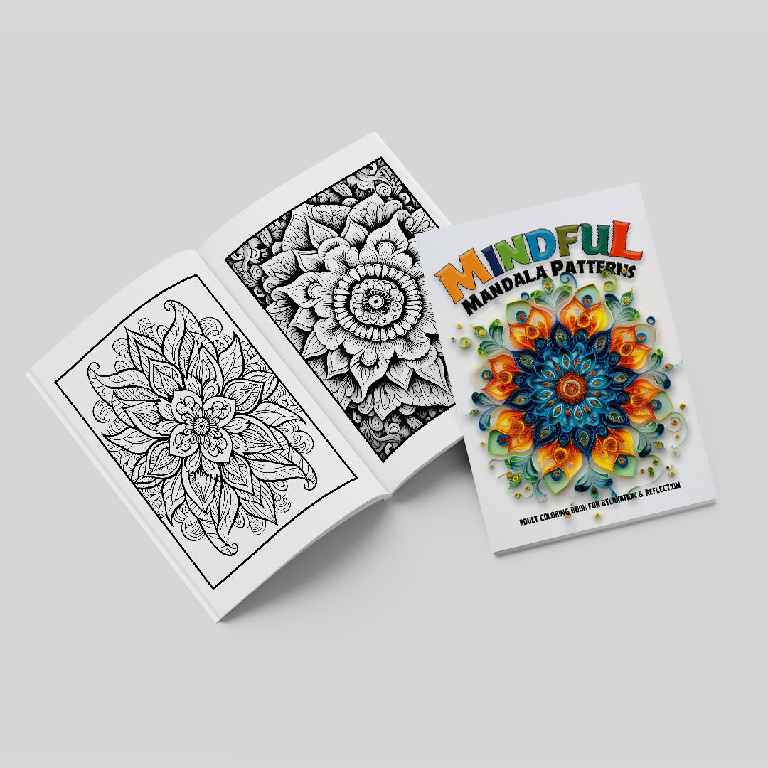 Mindful Mandala Patterns Digital & Printable Coloring Book