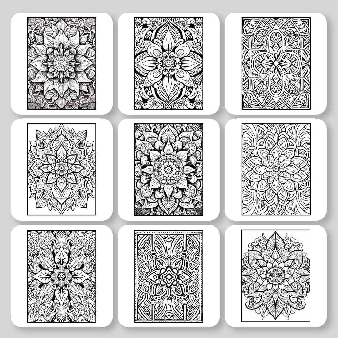 Mindful Mandala Patterns Digital & Printable Coloring Book