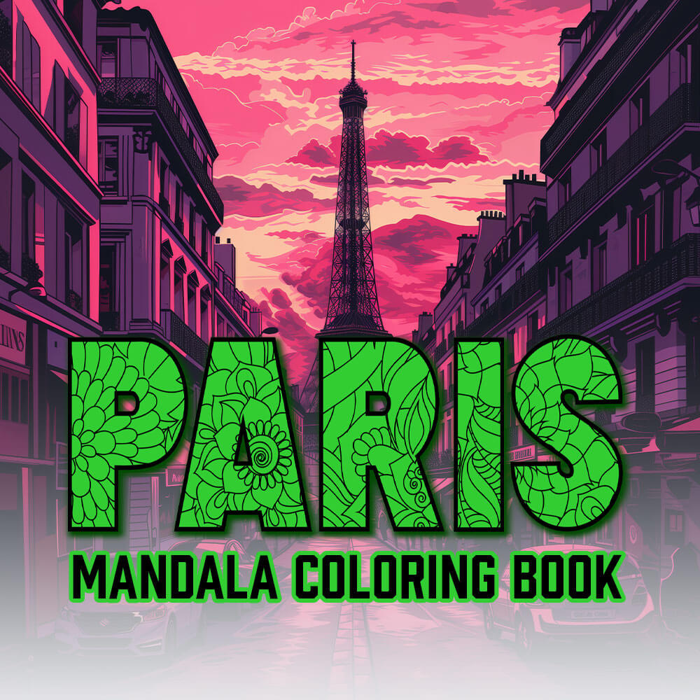 Paris Mandala Digital & Printable Coloring Book