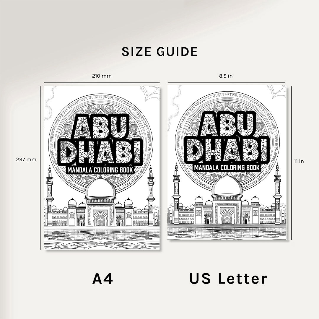 Abu Dhabi Mandala Digital & Printable Coloring Book