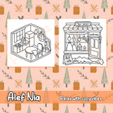 Cozy Nooks Coloring Pages Bundle Digital & Printable 6 Designs