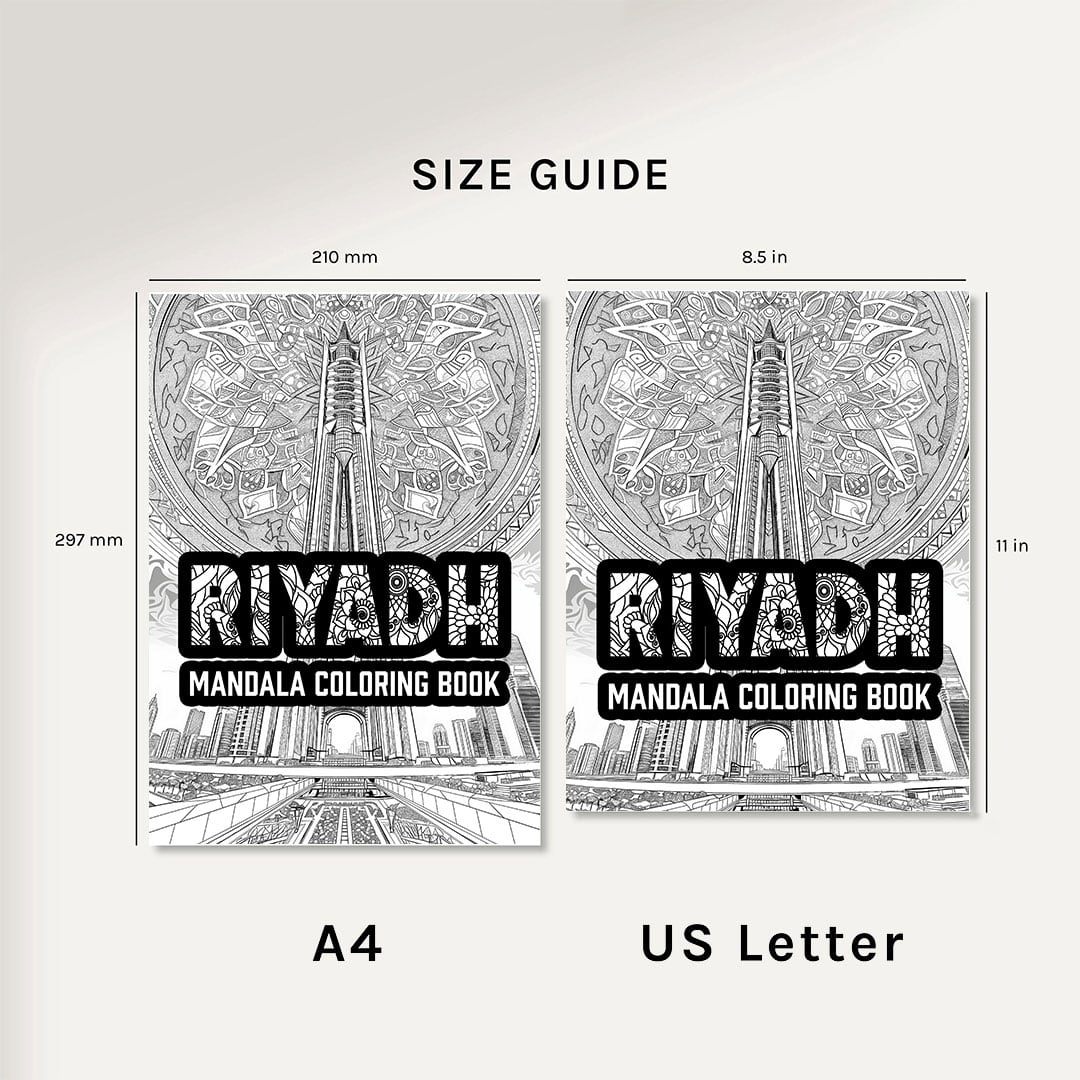 Riyadh Mandala Digital & Printable Coloring Book