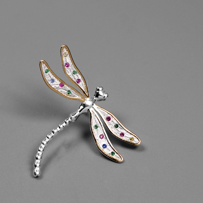 Minimal Colorful Dragonfly Brooch