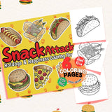 Snack Attack Coloring Pages Bundle Digital & Printable 6 Designs