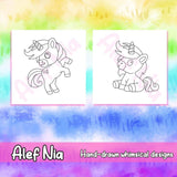 Whimsical Unicorns! Coloring Pages Bundle Digital & Printable 6 Designs