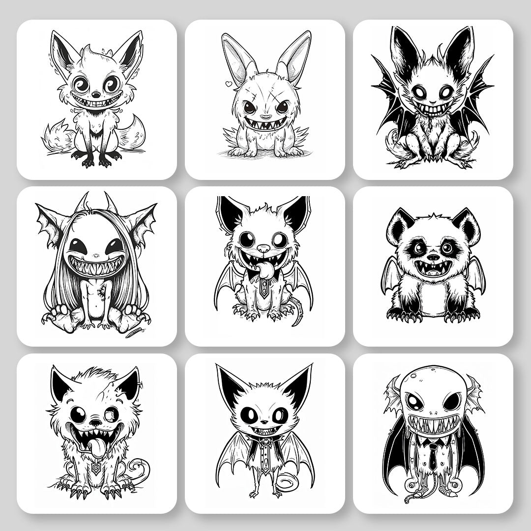 Kawaii Vampires Digital & Printable Coloring Book